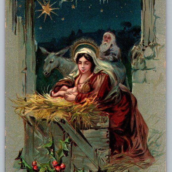 Antique Tuck's & Others Post Card Christmas Lot of 4 (A 1030) - Picture 7 of 8